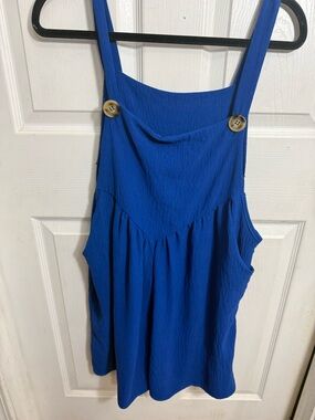 Lovely Melody Royal Blue Button-Accent Romper
